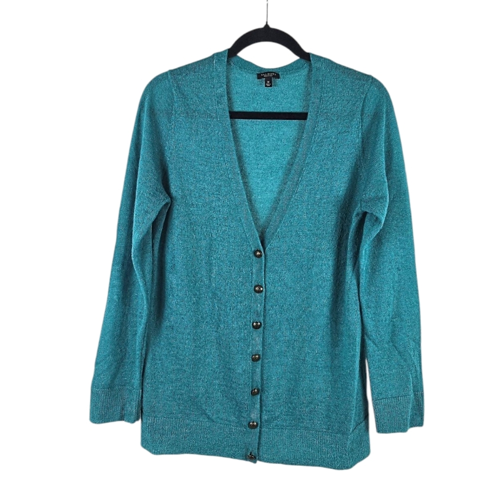 Talbots Turquiose V-Neck Long Sleeves Mohair Blend Cardigan